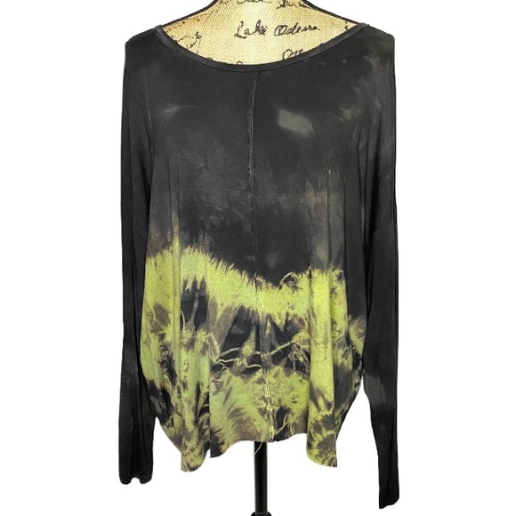 Umit Unal Gray Green Tie Dye Long Sleeve Shirt - Picture 1 of 9